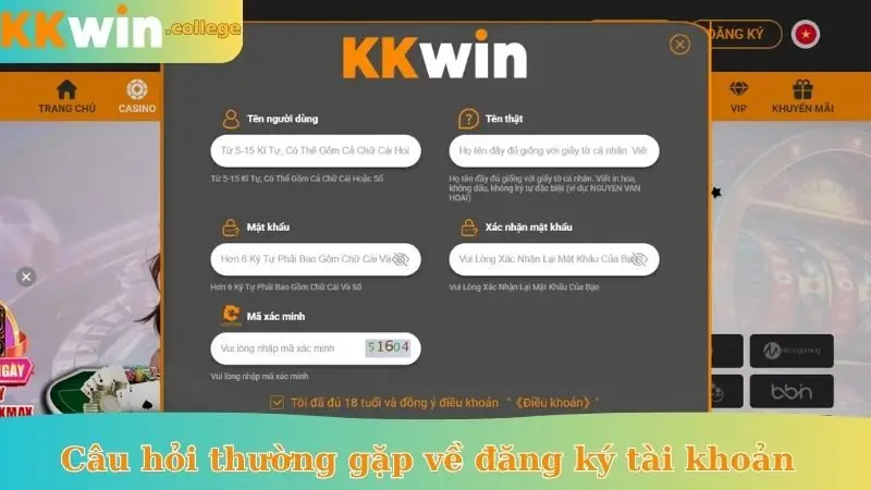 Câu hỏi thường gặp về đăng ký tài khoản