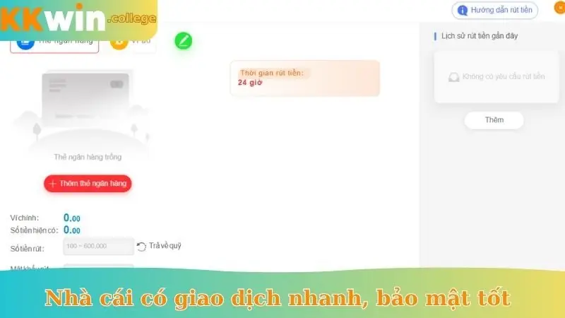 Nhà cái có giao dịch nhanh, bảo mật tốt