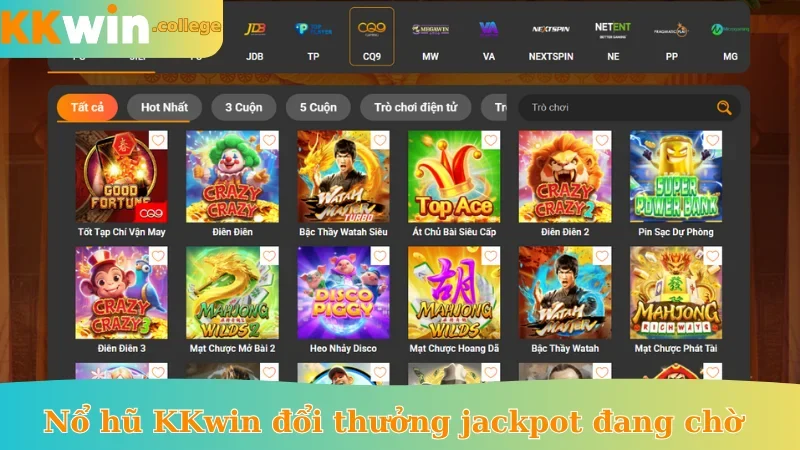 Nổ hũ KKwin đổi thưởng jackpot đang chờ